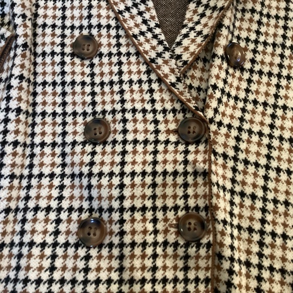 Abbott Elementary Black & Tan Houndstooth Blazer Style Cardigan  Size 2X - Picture 3 of 7
